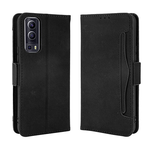 Leather Case Stands Flip Cover Holder BY3 for Vivo iQOO Z3 5G Black