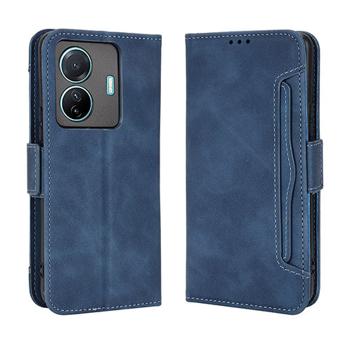 Leather Case Stands Flip Cover Holder BY3 for Vivo iQOO Z6 Pro 5G Blue