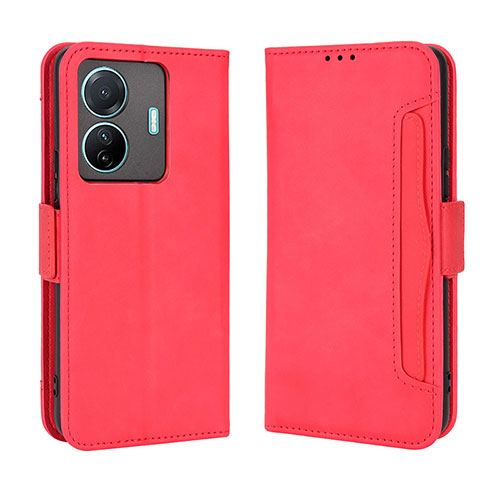 Leather Case Stands Flip Cover Holder BY3 for Vivo iQOO Z6 Pro 5G Red