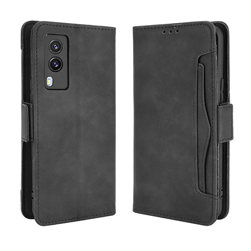 Leather Case Stands Flip Cover Holder BY3 for Vivo V21e 5G Black