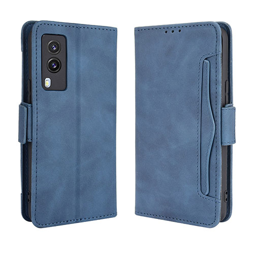 Leather Case Stands Flip Cover Holder BY3 for Vivo V21e 5G Blue