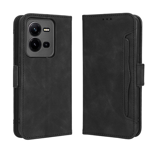 Leather Case Stands Flip Cover Holder BY3 for Vivo V25 5G Black