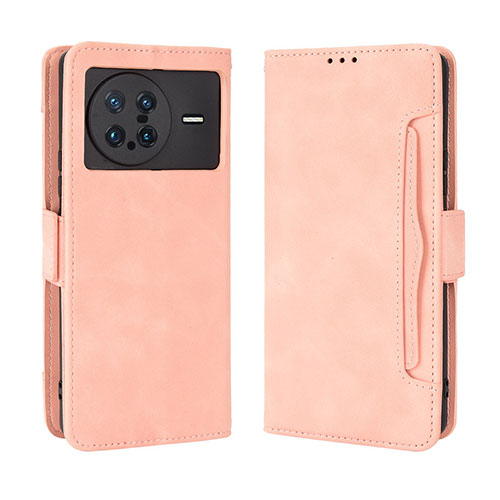 Leather Case Stands Flip Cover Holder BY3 for Vivo X Note Pink