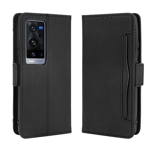 Leather Case Stands Flip Cover Holder BY3 for Vivo X60 Pro+ Plus 5G Black