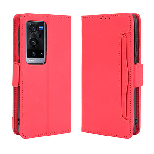 Leather Case Stands Flip Cover Holder BY3 for Vivo X60 Pro+ Plus 5G Red