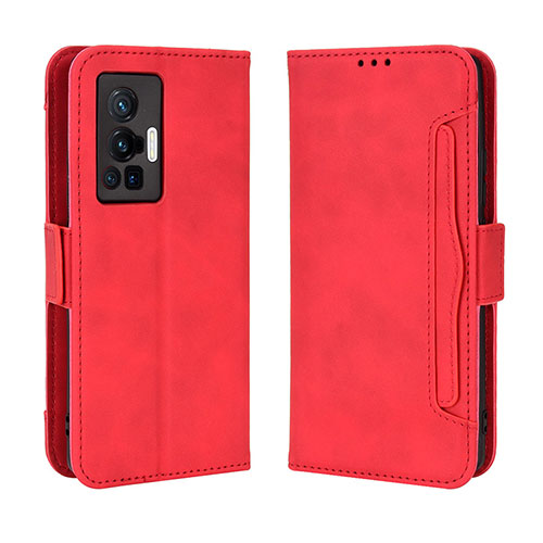 Leather Case Stands Flip Cover Holder BY3 for Vivo X70 Pro 5G Red