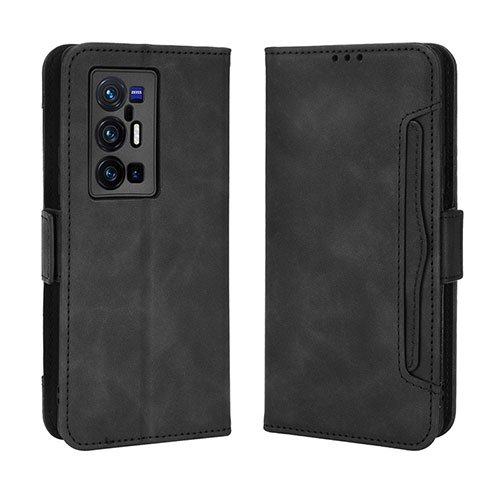 Leather Case Stands Flip Cover Holder BY3 for Vivo X70 Pro+ Plus 5G Black