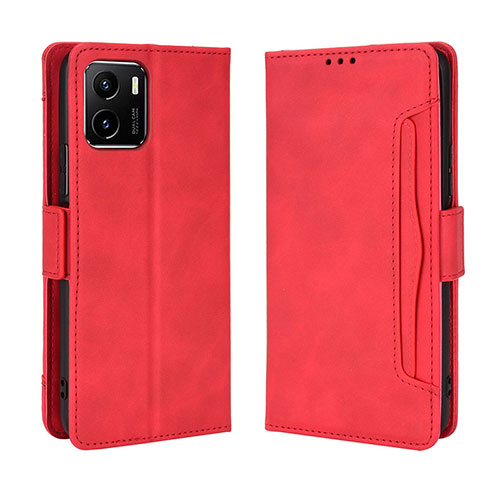 Leather Case Stands Flip Cover Holder BY3 for Vivo Y32t Red