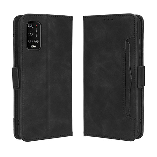 Leather Case Stands Flip Cover Holder BY3 for Wiko Power U10 Black