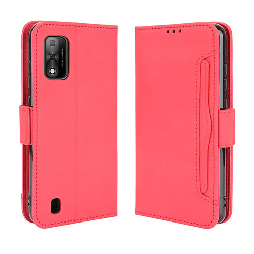 Leather Case Stands Flip Cover Holder BY3 for Wiko Ride 3 Red