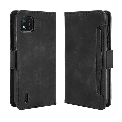 Leather Case Stands Flip Cover Holder BY3 for Wiko Y62 Black