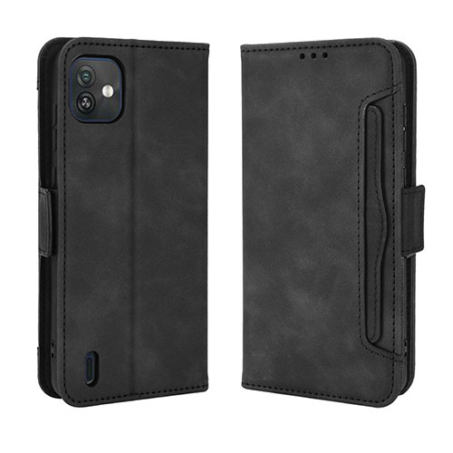 Leather Case Stands Flip Cover Holder BY3 for Wiko Y82 Black