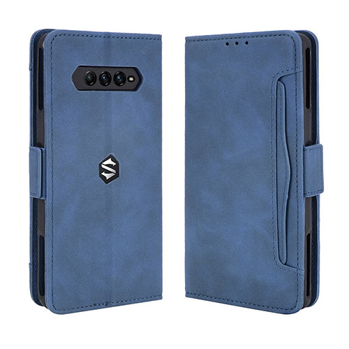 Leather Case Stands Flip Cover Holder BY3 for Xiaomi Black Shark 4 Pro 5G Blue