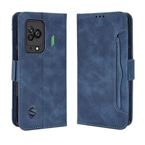 Leather Case Stands Flip Cover Holder BY3 for Xiaomi Black Shark 5 5G Blue