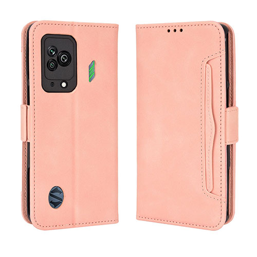 Leather Case Stands Flip Cover Holder BY3 for Xiaomi Black Shark 5 5G Pink