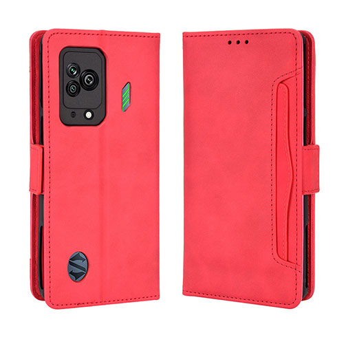 Leather Case Stands Flip Cover Holder BY3 for Xiaomi Black Shark 5 5G Red