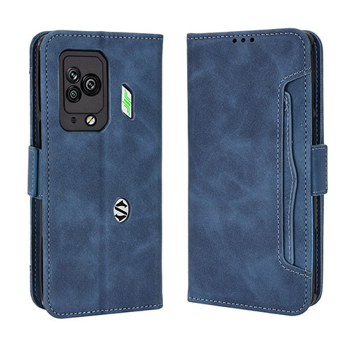 Leather Case Stands Flip Cover Holder BY3 for Xiaomi Black Shark 5 Pro 5G Blue