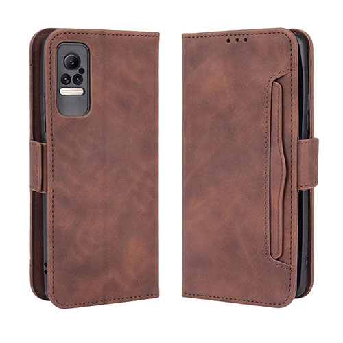 Leather Case Stands Flip Cover Holder BY3 for Xiaomi Civi 1S 5G Brown