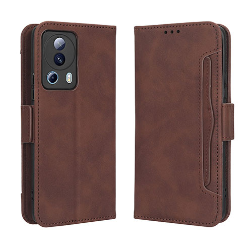 Leather Case Stands Flip Cover Holder BY3 for Xiaomi Civi 2 5G Brown