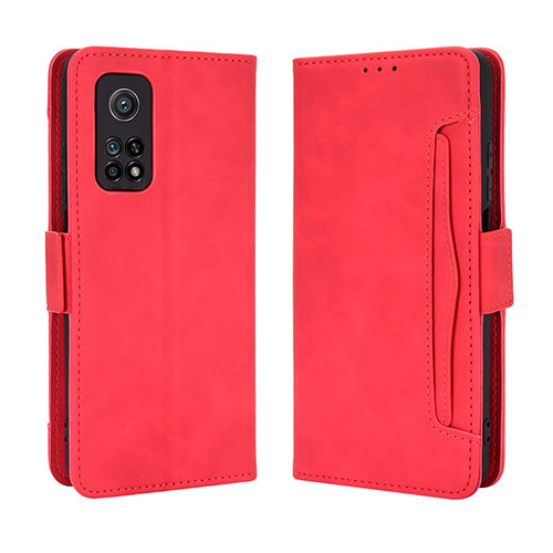 Leather Case Stands Flip Cover Holder BY3 for Xiaomi Mi 10T 5G Red