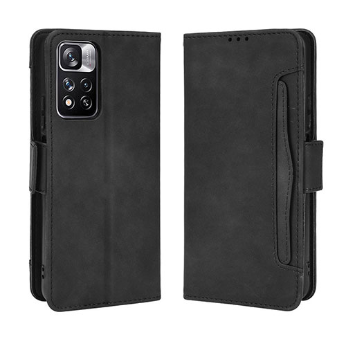 Leather Case Stands Flip Cover Holder BY3 for Xiaomi Mi 11i 5G (2022) Black