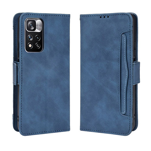 Leather Case Stands Flip Cover Holder BY3 for Xiaomi Mi 11i 5G (2022) Blue