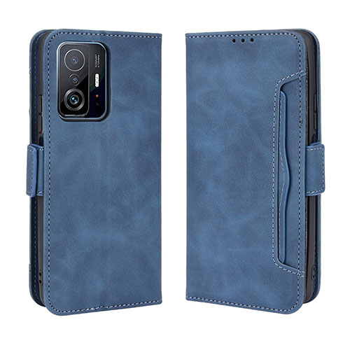 Leather Case Stands Flip Cover Holder BY3 for Xiaomi Mi 11T 5G Blue