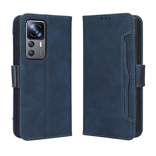 Leather Case Stands Flip Cover Holder BY3 for Xiaomi Mi 12T Pro 5G Blue