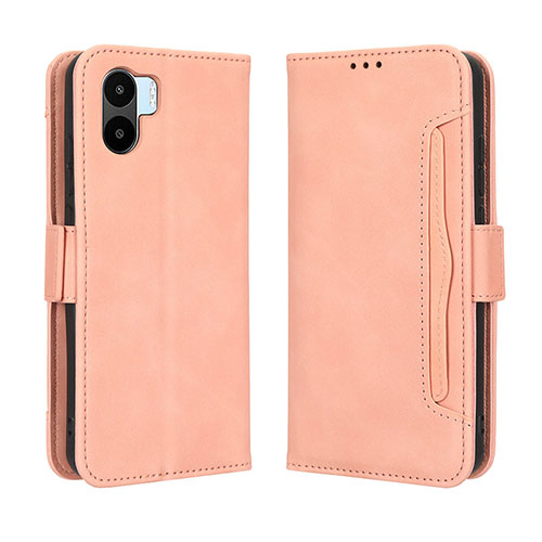 Leather Case Stands Flip Cover Holder BY3 for Xiaomi Poco C50 Pink
