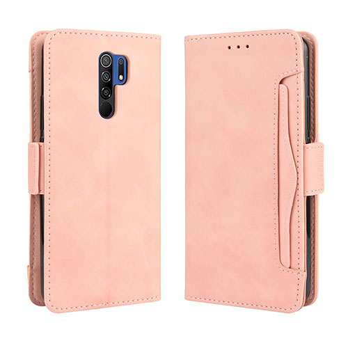 Leather Case Stands Flip Cover Holder BY3 for Xiaomi Poco M2 Pink