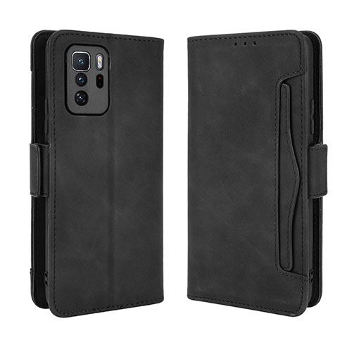 Leather Case Stands Flip Cover Holder BY3 for Xiaomi Poco X3 GT 5G Black