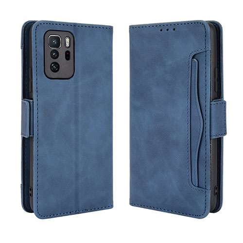 Leather Case Stands Flip Cover Holder BY3 for Xiaomi Poco X3 GT 5G Blue