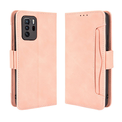 Leather Case Stands Flip Cover Holder BY3 for Xiaomi Poco X3 GT 5G Pink
