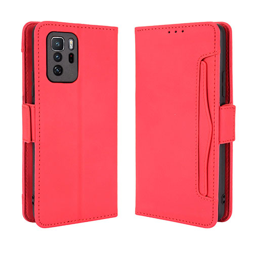Leather Case Stands Flip Cover Holder BY3 for Xiaomi Poco X3 GT 5G Red