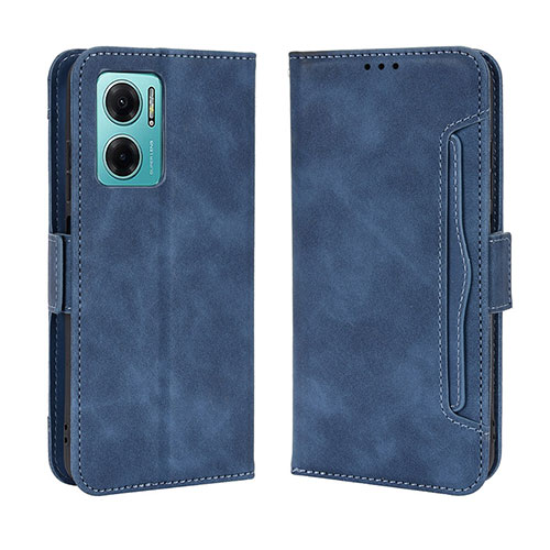 Leather Case Stands Flip Cover Holder BY3 for Xiaomi Redmi 11 Prime 5G Blue