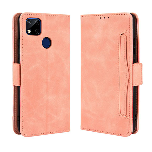 Leather Case Stands Flip Cover Holder BY3 for Xiaomi Redmi 9 Activ Pink