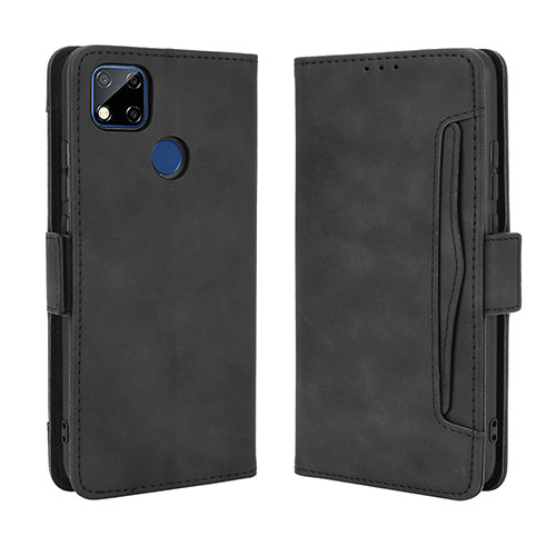 Leather Case Stands Flip Cover Holder BY3 for Xiaomi Redmi 9C NFC Black