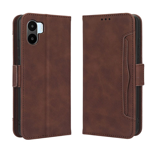 Leather Case Stands Flip Cover Holder BY3 for Xiaomi Redmi A1 Brown