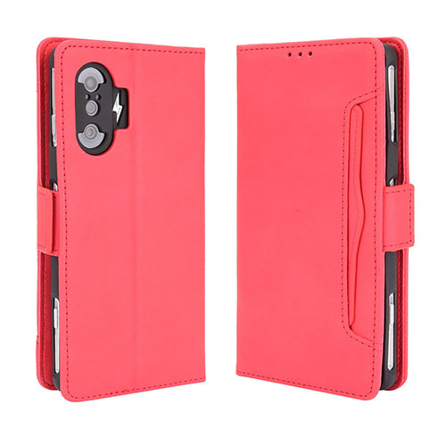 Leather Case Stands Flip Cover Holder BY3 for Xiaomi Redmi K40 Gaming 5G Red