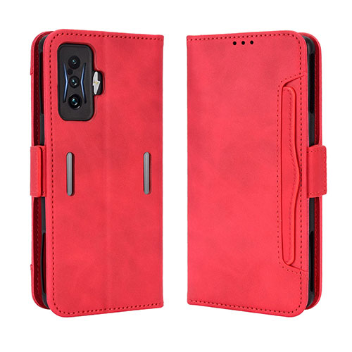 Leather Case Stands Flip Cover Holder BY3 for Xiaomi Redmi K50 Gaming AMG F1 5G Red