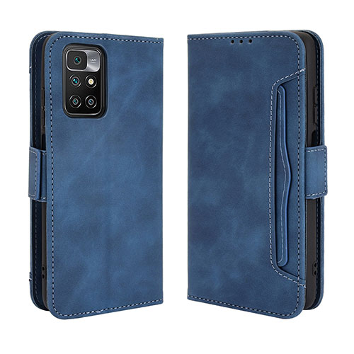 Leather Case Stands Flip Cover Holder BY3 for Xiaomi Redmi Note 11 4G (2021) Blue