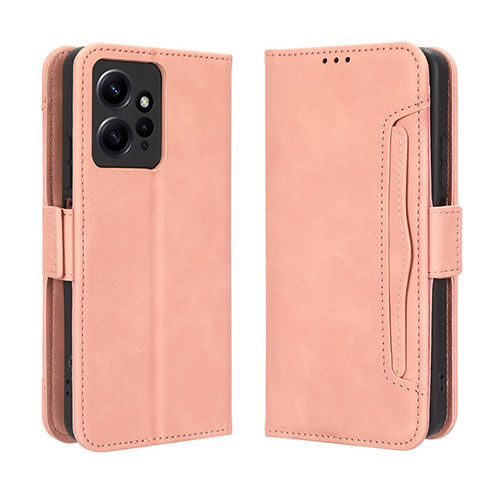 Leather Case Stands Flip Cover Holder BY3 for Xiaomi Redmi Note 12 4G Pink