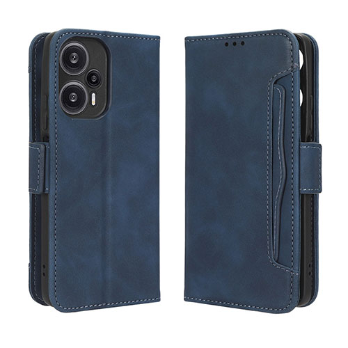 Leather Case Stands Flip Cover Holder BY3 for Xiaomi Redmi Note 12 Turbo 5G Blue