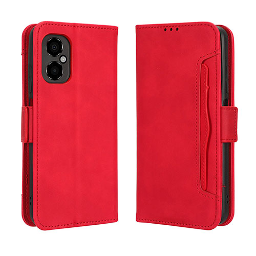 Leather Case Stands Flip Cover Holder BY3 for Xiaomi Redmi Note 12R Pro 5G Red