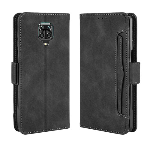 Leather Case Stands Flip Cover Holder BY3 for Xiaomi Redmi Note 9S Black