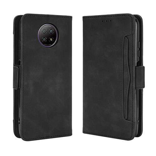 Leather Case Stands Flip Cover Holder BY3 for Xiaomi Redmi Note 9T 5G Black