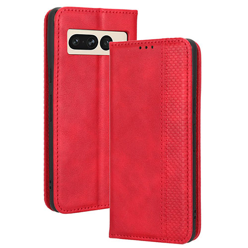 Leather Case Stands Flip Cover Holder BY4 for Google Pixel 7 Pro 5G Red