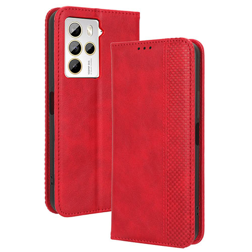 Leather Case Stands Flip Cover Holder BY4 for HTC U23 5G Red