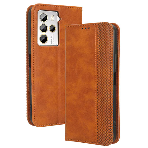 Leather Case Stands Flip Cover Holder BY4 for HTC U23 Pro 5G Brown