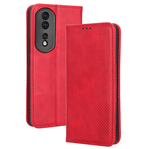 Leather Case Stands Flip Cover Holder BY4 for Huawei Honor 80 Pro 5G Red